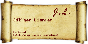 Jáger Liander névjegykártya